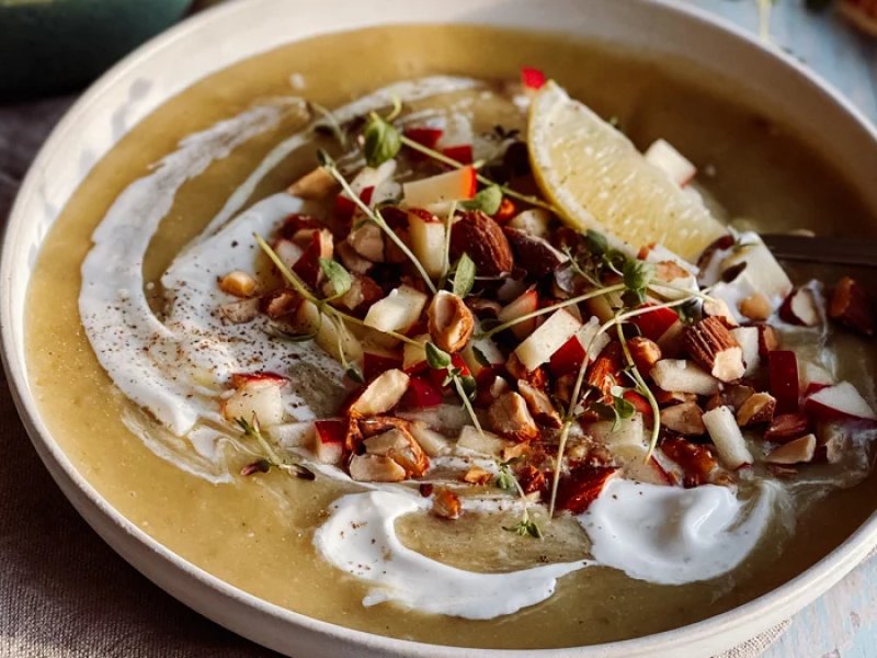Bagt grøntsagssuppe - Bagt grøntsagssuppe - en nem og skøn suppe, som kan varieres i det uendelige....