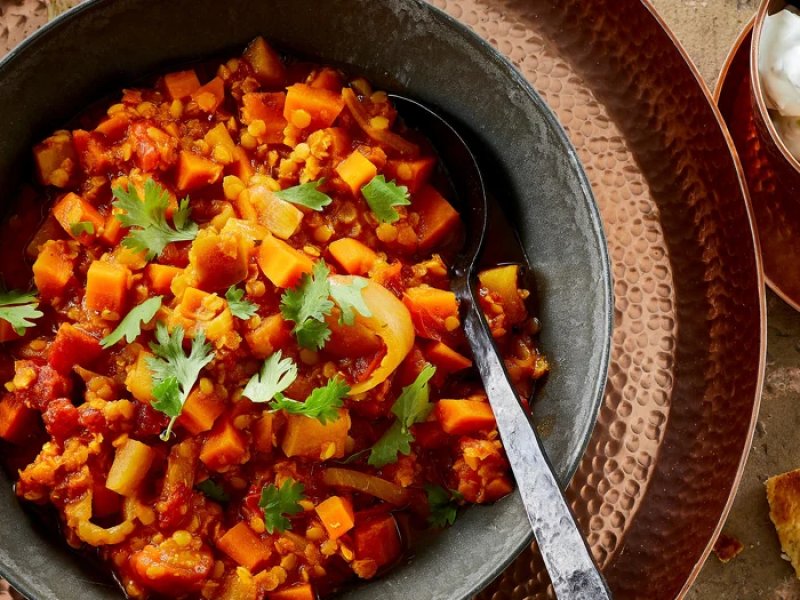 Linsegryde - Denne opskrift på linsegryde er inspireret af den indiske dhal med røde linse...