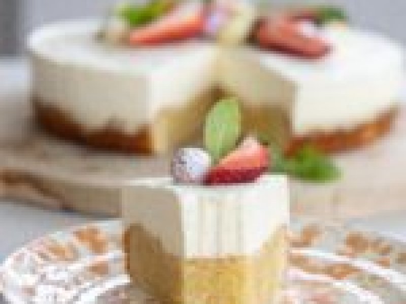 Påske mazarinkage - Nem og lækker opskrift på en påske mazarinkage med cheesecakefyld på toppen. ...